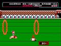 the gameplay of circus charlie for nes. created by konami.