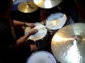 Noel Okimoto playing an improvised jazz drum solo on a vintage Gretsch Round Badge drum kit and Spizzichino cymbals