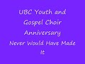 ubc youth   gospel choir anniversary   never would have