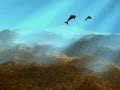 3D Animated Dolphins swimming - under water