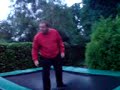Drunk man on trampoline