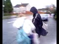laura gets pushed into a bush then gets hit by a car