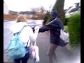 laura gets pushed into a bush then gets hit by a car