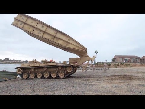 m60 - Marines serving with 1st Combat Engineer Battalion and 7th Engineer Support Battalion demonstrated the bridging capabilities of the Armored Vehicle-Launched ...