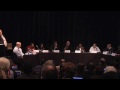 Moderator Steve Gillmor asks Google's Vic Gundotra, "Does Google have a cross cloud strategy?" Moderator Erick Schonfeld asks Werner Vogels, "Why is Amazon Doing This?"