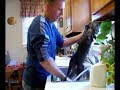 me washing puddin'. he gets a bath every 2 months and just loves it (right-lol).
enjoy!
