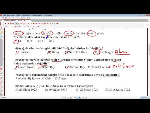 4 Sınıf Sosyal Bilgiler 1 Dönem 2 Yazılı Soruları ve Cevapları 2019