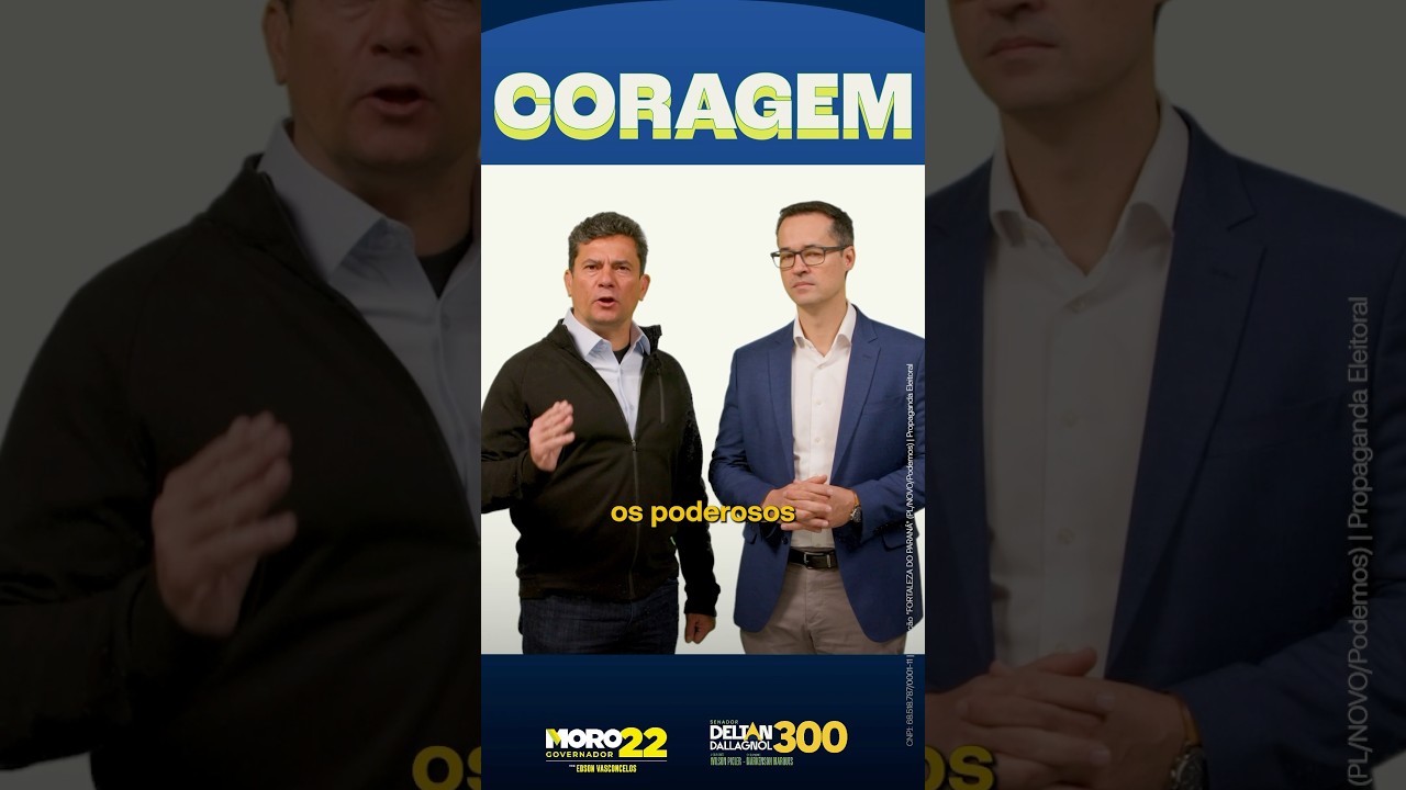 No dia 04 de outubro, vote Moro 22 para governador e Deltan 300 para senador.