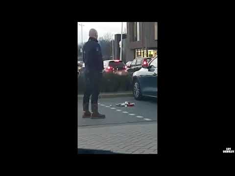 Facet daje szybką lekcję kobiecie wyrzucającej śmieci z auta