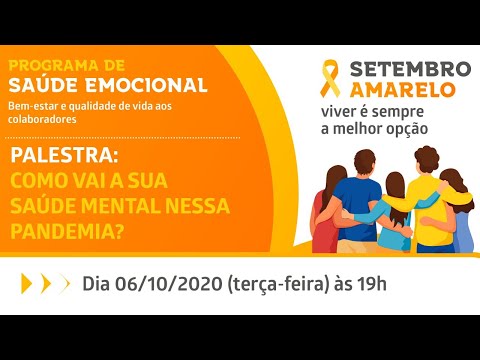 Palestra: Como vai a sua saúde mental nessa pandemia? (19h)