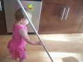 sweeping mommy's feet