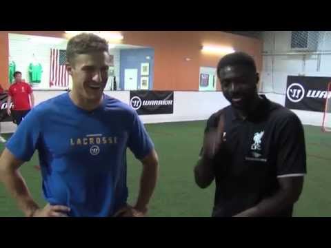 Liverpool trio try their hand at Lacrosse Liverpool trio try their hand at Lacrosse