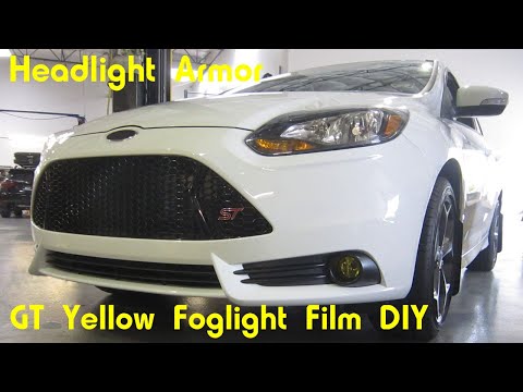 GT Yellow Fog Light Protection Tint Film Kit DIY – Ford Focus ST – Headlight Armor