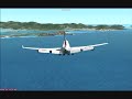 this FSX standard with my new pmdg 747 first landing and take off from tncm with scenery fly tampa