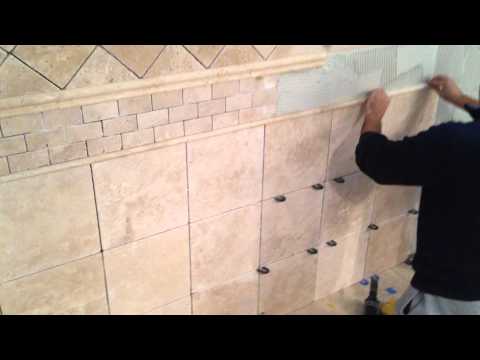 how to fit travertine wall tiles