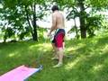human bowling with Lincoln and Hunter