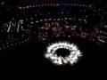 Bellagio fountain from Eiffel Tower at night in Las Vegas