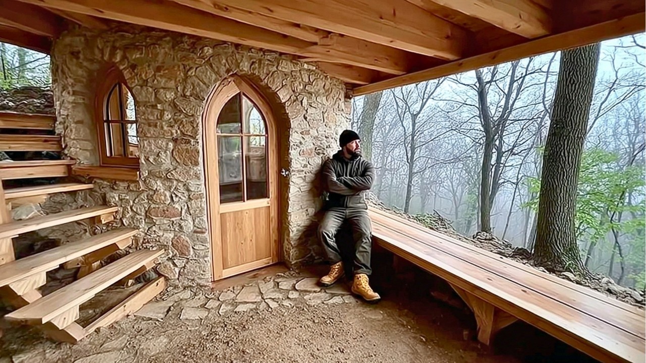 Man Builds His Dream DIY STONE CABIN Alone in the Forest | Start to Finish by @lesnoy_craft8607