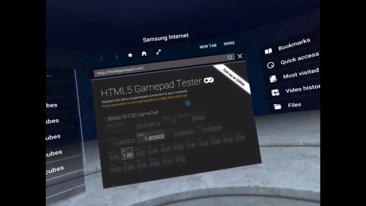 Gamepads API in Samsung Internet for GearVR Gamepads API in Samsung Internet for GearVR