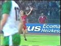 The fantastic Danish midfielder Søren Lerby scores three great goals for Bayern Munich in this 1984 Bundesliga game against Werder Bremen (final score 4-2).