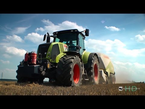 axion - Claas Axion 840 mit Claas Quadrant 3200 RC. Weiterhin seht ihr Schlepper beim verladen und transportieren der Ballen Aufnahmeort: Bei Chemnitz Kamera: Panaso...