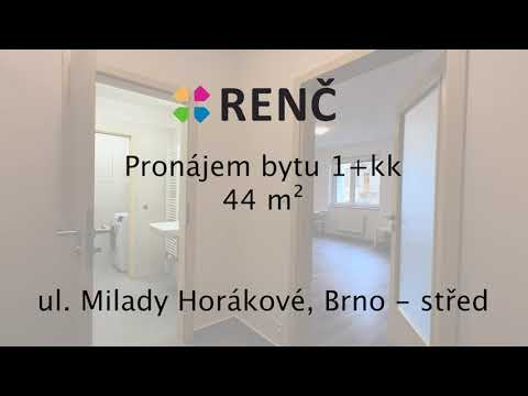 Video Byt 1+kk, 44 m2, Brno – střed,  ul. Milady Horákové