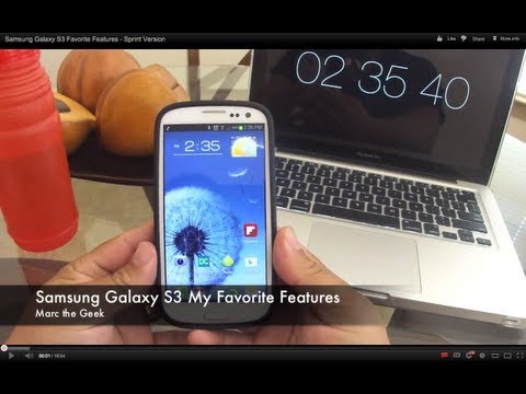 samsung galaxy S3 - In this video I show you guys my favorites features so far of the New Samsung Galaxy S3 android phone from Sprint. Check my video for the case: http://youtu....