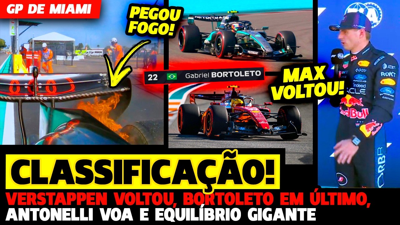 🚨CLASSIFICAÇÃO: VERSTAPPEN VOLTOU, DEU RUIM PRA BORTOLETO E ANTONELLI VOA ALTO | FÓRMULA 1