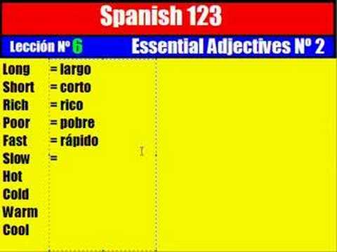 Learn Spanish. 6. Qualities Home # 2 - YouTube