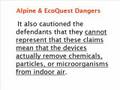 Ecoquest Air Purifier Dangers (also called Alpine Air)