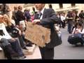 FamousAndrew Goes Begging on Wall Street Dressed As A Banker