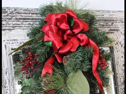 how to attach wreath to mirror
