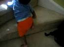 Mikhail going up the stairs