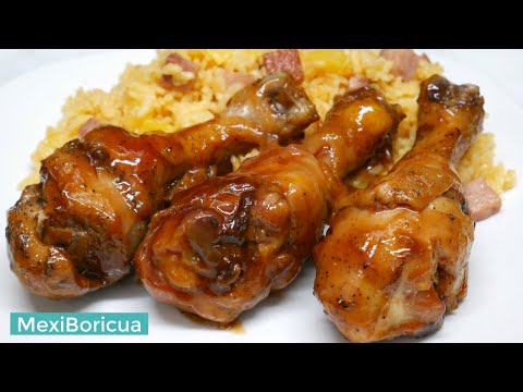 COMO HACER POLLO EN SALSA BBQ | Receta Facil Y Rapida Sin Horno