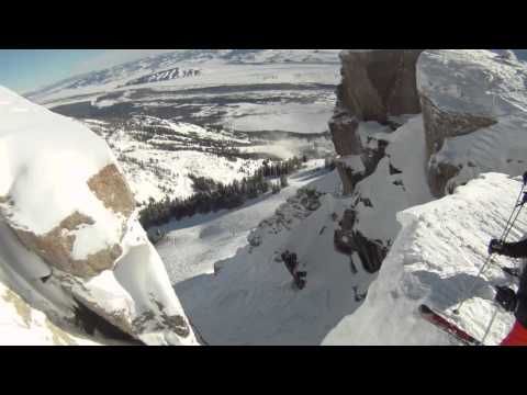 jackson hole - First day Corbet's Couloir was open for the 2010-2011 season. Steve Ystebo - Lief Rasmussen - Friend Bechtel - Cody Roland.