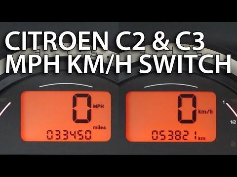 how to change km to miles on citroen c4