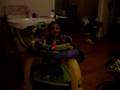 Brucey in boucy chair