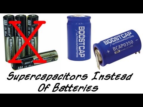 supercapacitor - Here's a little experiment of mine that tests the viability of using supercapacitors instead of rechargeable batteries in portable electronics. Supercapacito...