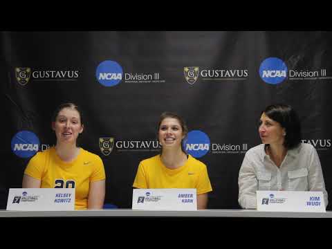VB: Kelsey Kowitz, Amber Karn and Coach Kim Wudi recap 3-1 win over Saint Ben's in NCAA regional championship