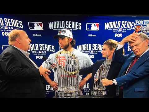 Nervous Chevy Spokesman Rikk Wilde presents truck to Madison Bumgarner