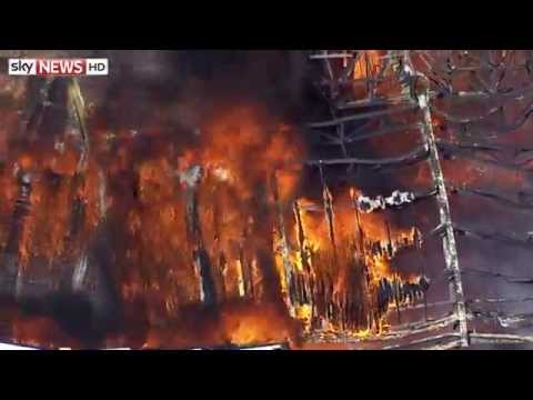 Eastbourne Pier Fire: Sky News Helicopter Footage
