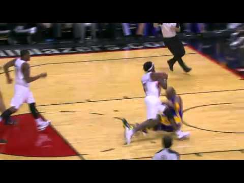 Gerald Wallace scores plus one on Kobe Bryant
