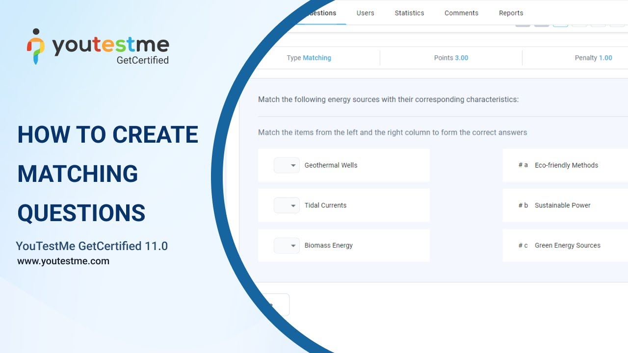 How to Create Matching Question