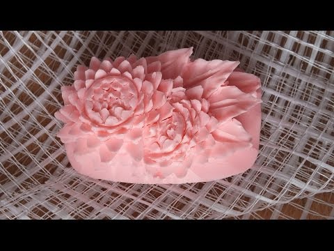 Как вырезать розу из мыла видео