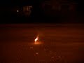 Fireworks: purple flame fountain.