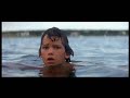 jaws is an american thriller made in 1975. it was steven spielbergs breakthrough film starring roy scheider, richard dreyfuss and robert shaw. the film was the first of the so called blockbusters. the movie was an adaption of peter benchleys bestselling book of the same name. 

in the summer of 1975 the coast of a small island called amity becomes the feeding ground of a great white shark. police chief brody learns of this when the body parts of a teenage girl wash ashore. he orders for the beaches to be closed but is hindered by mayor vaughn who is afraid that closing the beaches will reduce the number of tourists that visit in the summer. desperately brody contacts a young marine biologist specialised in sharks, matt hooper. brody and hooper are joined by the hardened shark killer quint, who holds a grudge against the entire shark species. the three men set out to sea in order to confront and kill the great white.

john williams created one of the most memorable themes ever for this movie. even the first tones of the music will make ones hart beat faster with fear. it is only natural that williams was awarded an oscar for his efforts.

jaws and its music are property of universal pictures.
