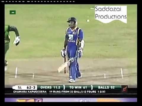 Kapugedera hits Afridi for 6 and gets out the next ball