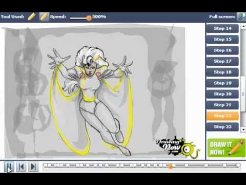 how to draw storm from xmen step by step