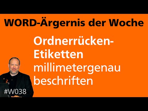 Word-Ärgernis: Ordnerrücken-Etiketten millimetergenau beschriften