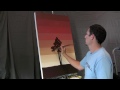 Time lapse speed landscape painting in a ...